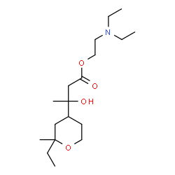 ChemSpider 2D Image | 2-(Diethylamino)ethyl 3-(2-ethyl-2-methyltetrahydro-2H-pyran-4-yl)-3-hydroxybutanoate | C18H35NO4