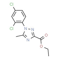 ChemSpider 2D Image | Ethyl 1-(2,4-dichlorophenyl)-5-methyl-1H-1,2,4-triazole-3-carboxylate | C12H11Cl2N3O2