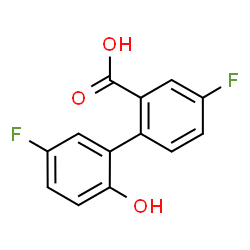 ChemSpider 2D Image | 4,5'-Difluoro-2'-hydroxy-2-biphenylcarboxylic acid | C13H8F2O3