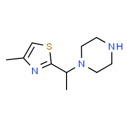 ChemSpider 2D Image | 1-[1-(4-Methyl-1,3-thiazol-2-yl)ethyl]piperazine | C10H17N3S