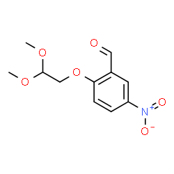 ChemSpider 2D Image | 2-(2,2-Dimethoxyethoxy)-5-nitrobenzaldehyde | C11H13NO6