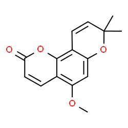 ChemSpider 2D Image | 5-Methoxy-8,8-dimethyl-2H,8H-pyrano[2,3-f]chromen-2-one | C15H14O4
