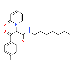 ChemSpider 2D Image | 3-(4-Fluorophenyl)-N-heptyl-3-oxo-2-(2-oxo-1(2H)-pyridinyl)propanamide | C21H25FN2O3
