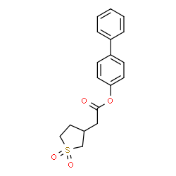 ChemSpider 2D Image | 4-Biphenylyl (1,1-dioxidotetrahydro-3-thiophenyl)acetate | C18H18O4S