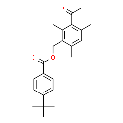 ChemSpider 2D Image | 3-Acetyl-2,4,6-trimethylbenzyl 4-(2-methyl-2-propanyl)benzoate | C23H28O3