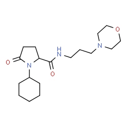 ChemSpider 2D Image | 1-Cyclohexyl-N-[3-(4-morpholinyl)propyl]-5-oxoprolinamide | C18H31N3O3