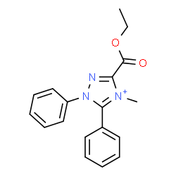 ChemSpider 2D Image | 3-(Ethoxycarbonyl)-4-methyl-1,5-diphenyl-1H-1,2,4-triazol-4-ium | C18H18N3O2
