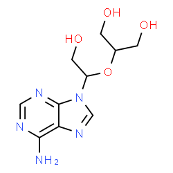 ChemSpider 2D Image | 2-[1-(6-Amino-9H-purin-9-yl)-2-hydroxyethoxy]-1,3-propanediol | C10H15N5O4