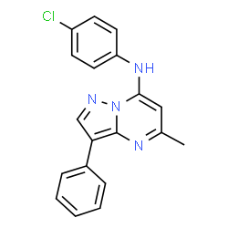 ChemSpider 2D Image | N-(4-Chlorophenyl)-5-methyl-3-phenylpyrazolo[1,5-a]pyrimidin-7-amine | C19H15ClN4