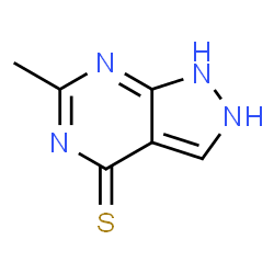 ChemSpider 2D Image | 6-Methyl-1H-pyrazolo[3,4-d]pyrimidine-4(5H)-thione | C6H6N4S