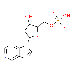 ChemSpider 2D Image | 9-(2-Deoxy-5-O-phosphonopentofuranosyl)-9H-purine | C10H13N4O6P