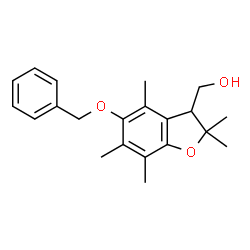 ChemSpider 2D Image | [5-(Benzyloxy)-2,2,4,6,7-pentamethyl-2,3-dihydro-1-benzofuran-3-yl]methanol | C21H26O3