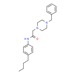 ChemSpider 2D Image | 2-(4-Benzyl-1-piperazinyl)-N-(4-butylphenyl)acetamide | C23H31N3O