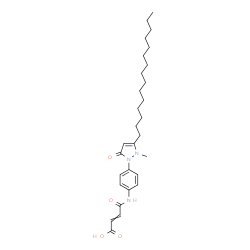 ChemSpider 2D Image | 4-{[4-(2-Methyl-5-oxo-3-pentadecyl-2,5-dihydro-1H-pyrazol-1-yl)phenyl]amino}-4-oxo-2-butenoic acid | C29H43N3O4