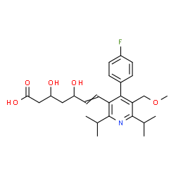 ChemSpider 2D Image | 7-[4-(4-Fluorophenyl)-2,6-diisopropyl-5-(methoxymethyl)-3-pyridinyl]-3,5-dihydroxy-6-heptenoic acid | C26H34FNO5