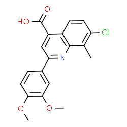 ChemSpider 2D Image | 7-Chloro-2-(3,4-dimethoxyphenyl)-8-methyl-4-quinolinecarboxylic acid | C19H16ClNO4