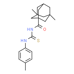 ChemSpider 2D Image | 3,5-Dimethyl-N-[(4-methylphenyl)carbamothioyl]-1-adamantanecarboxamide | C21H28N2OS