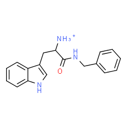 ChemSpider 2D Image | 1-(Benzylamino)-3-(1H-indol-3-yl)-1-oxo-2-propanaminium | C18H20N3O