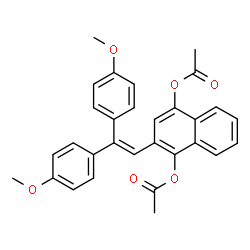 ChemSpider 2D Image | 2-[2,2-Bis(4-methoxyphenyl)vinyl]-1,4-naphthalenediyl diacetate | C30H26O6