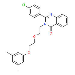 ChemSpider 2D Image | 2-(4-Chlorophenyl)-3-{2-[2-(3,5-dimethylphenoxy)ethoxy]ethyl}-4(3H)-quinazolinone | C26H25ClN2O3