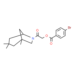 ChemSpider 2D Image | 2-Oxo-2-(1,3,3-trimethyl-6-azabicyclo[3.2.1]oct-6-yl)ethyl 4-bromobenzoate | C19H24BrNO3