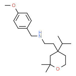 ChemSpider 2D Image | 2-(4-Isopropyl-2,2-dimethyltetrahydro-2H-pyran-4-yl)-N-(4-methoxybenzyl)ethanamine | C20H33NO2