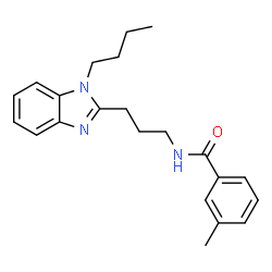 ChemSpider 2D Image | N-[3-(1-Butyl-1H-benzimidazol-2-yl)propyl]-3-methylbenzamide | C22H27N3O