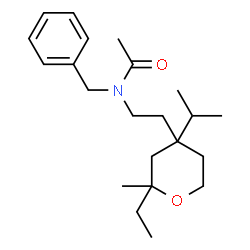 ChemSpider 2D Image | N-Benzyl-N-[2-(2-ethyl-4-isopropyl-2-methyltetrahydro-2H-pyran-4-yl)ethyl]acetamide | C22H35NO2