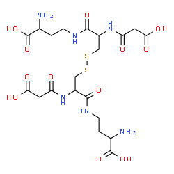 ChemSpider 2D Image | 4,4'-[Disulfanediylbis({2-[(carboxyacetyl)amino]-1-oxo-3,1-propanediyl}imino)]bis(2-aminobutanoic acid) | C20H32N6O12S2