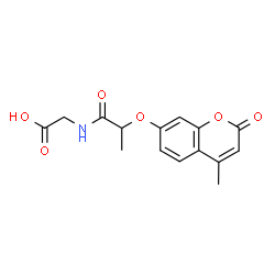 ChemSpider 2D Image | N-{2-[(4-Methyl-2-oxo-2H-chromen-7-yl)oxy]propanoyl}glycine | C15H15NO6