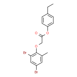 ChemSpider 2D Image | 4-Ethylphenyl (2,4-dibromo-6-methylphenoxy)acetate | C17H16Br2O3