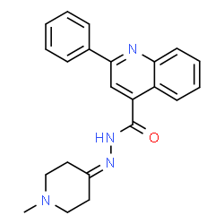 ChemSpider 2D Image | N'-(1-Methyl-4-piperidinylidene)-2-phenyl-4-quinolinecarbohydrazide | C22H22N4O
