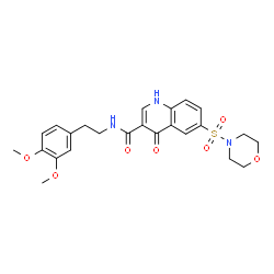 ChemSpider 2D Image | N-[2-(3,4-Dimethoxyphenyl)ethyl]-6-(4-morpholinylsulfonyl)-4-oxo-1,4-dihydro-3-quinolinecarboxamide | C24H27N3O7S