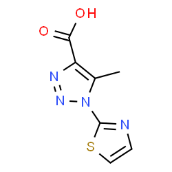 ChemSpider 2D Image | 5-Methyl-1-(1,3-thiazol-2-yl)-1H-1,2,3-triazole-4-carboxylic acid | C7H6N4O2S
