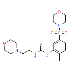 ChemSpider 2D Image | 1-[2-Methyl-5-(4-morpholinylsulfonyl)phenyl]-3-[2-(4-morpholinyl)ethyl]thiourea | C18H28N4O4S2