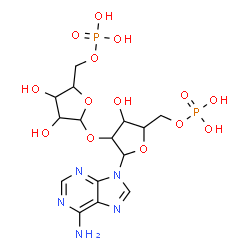 ChemSpider 2D Image | [5-(6-aminopurin-9-yl)-4-[3,4-dihydroxy-5-(phosphonooxymethyl)tetrahydrofuran-2-yl]oxy-3-hydroxy-tetrahydrofuran-2-yl]methyl dihydrogen phosphate | C15H23N5O14P2
