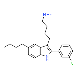 ChemSpider 2D Image | 4-[5-Butyl-2-(3-chlorophenyl)-1H-indol-3-yl]-1-butanamine | C22H27ClN2