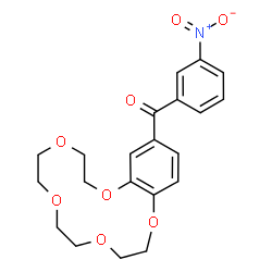 ChemSpider 2D Image | (3-Nitrophenyl)(2,3,5,6,8,9,11,12-octahydro-1,4,7,10,13-benzopentaoxacyclopentadecin-15-yl)methanone | C21H23NO8
