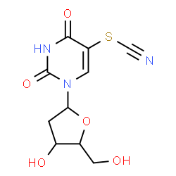 ChemSpider 2D Image | 1-(2-Deoxypentofuranosyl)-5-thiocyanato-2,4(1H,3H)-pyrimidinedione | C10H11N3O5S
