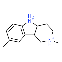 ChemSpider 2D Image | 2,8-Dimethyl-2,3,4,4a,5,9b-hexahydro-1H-pyrido[4,3-b]indolediium | C13H20N2