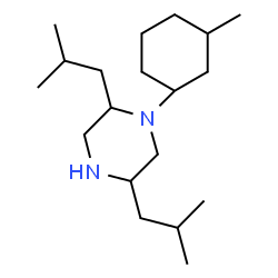 ChemSpider 2D Image | 2,5-Diisobutyl-1-(3-methylcyclohexyl)piperazine | C19H38N2