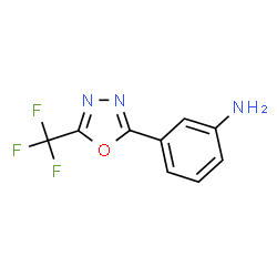 ChemSpider 2D Image | 3-[5-(Trifluoromethyl)-1,3,4-oxadiazol-2-yl]aniline | C9H6F3N3O
