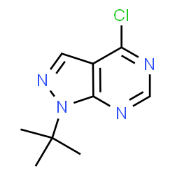ChemSpider 2D Image | 1-tert-butyl-4-chloro-1H-pyrazolo[3,4-d]pyrimidine | C9H11ClN4