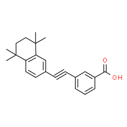 ChemSpider 2D Image | 3-(5,5,8,8-tetramethyl-5,6,7,8-tetrahydronaphthalen-2-ylethynyl)benzoic acid | C23H24O2