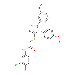 ChemSpider 2D Image | N-(3-Chloro-4-fluorophenyl)-2-{[5-(3-methoxyphenyl)-4-(4-methoxyphenyl)-4H-1,2,4-triazol-3-yl]sulfanyl}acetamide | C24H20ClFN4O3S