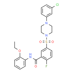 ChemSpider 2D Image | 5-{[4-(3-Chlorophenyl)-1-piperazinyl]sulfonyl}-N-(2-ethoxyphenyl)-2-fluorobenzamide | C25H25ClFN3O4S