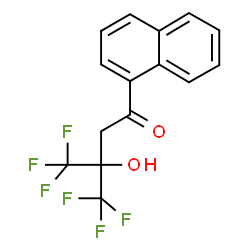 ChemSpider 2D Image | 4,4,4-Trifluoro-3-hydroxy-1-(1-naphthyl)-3-(trifluoromethyl)-1-butanone | C15H10F6O2