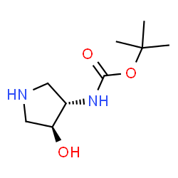 ChemSpider 2D Image | tert-Butyl N-[(3S,4S)-4-hydroxypyrrolidin-3-yl]carbamate | C9H18N2O3