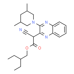 ChemSpider 2D Image | 2-Ethylbutyl cyano[3-(3,5-dimethyl-1-piperidinyl)-2-quinoxalinyl]acetate | C24H32N4O2
