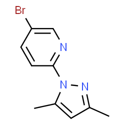ChemSpider 2D Image | 5-Bromo-2-(3,5-dimethyl-1H-pyrazol-1-yl)pyridine | C10H10BrN3
